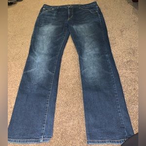 Carbon 36x34 relaxed straight blue denim jeans